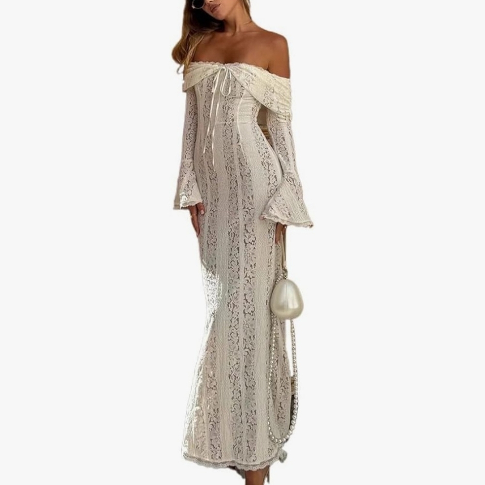 Elegant Off-Shoulder Lace Dress